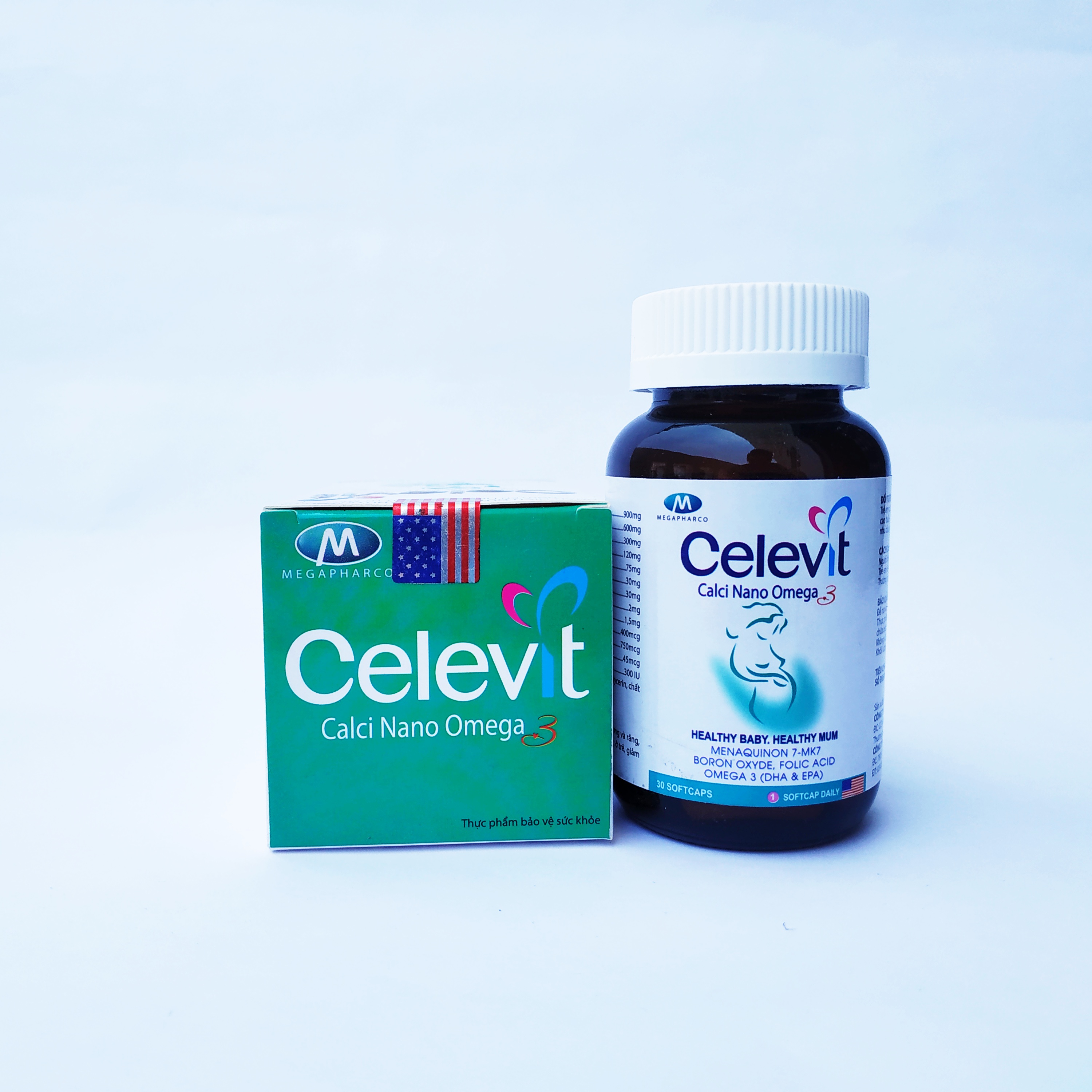 Viên Uống Bổ Sung Canxi Cho Mẹ Bầu - Ngày Dùng 1 Viên Duy Nhất - Celevit Calcium Nano Omega 3 - Lọ 30 Viên