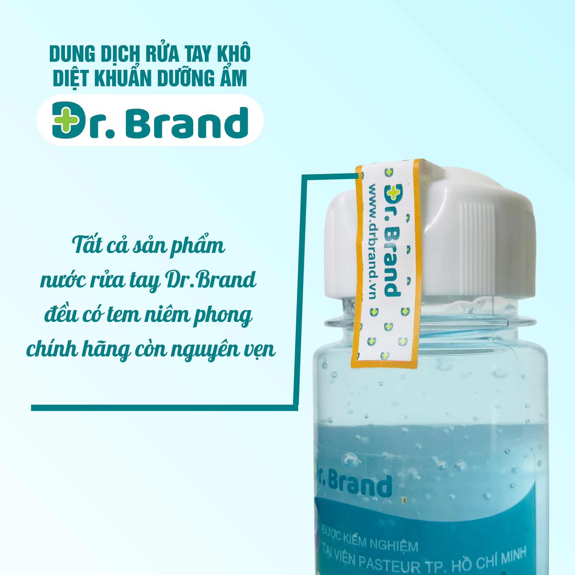 Nước rửa tay khô diệt khuẩn, diệt virus chuyên dùng cho nhân viên y tế, được kiểm nghiệm tại viện Pasteur Tp.Hồ Chí Minh – Dr.Brand – HƯƠNG BẠC HÀ