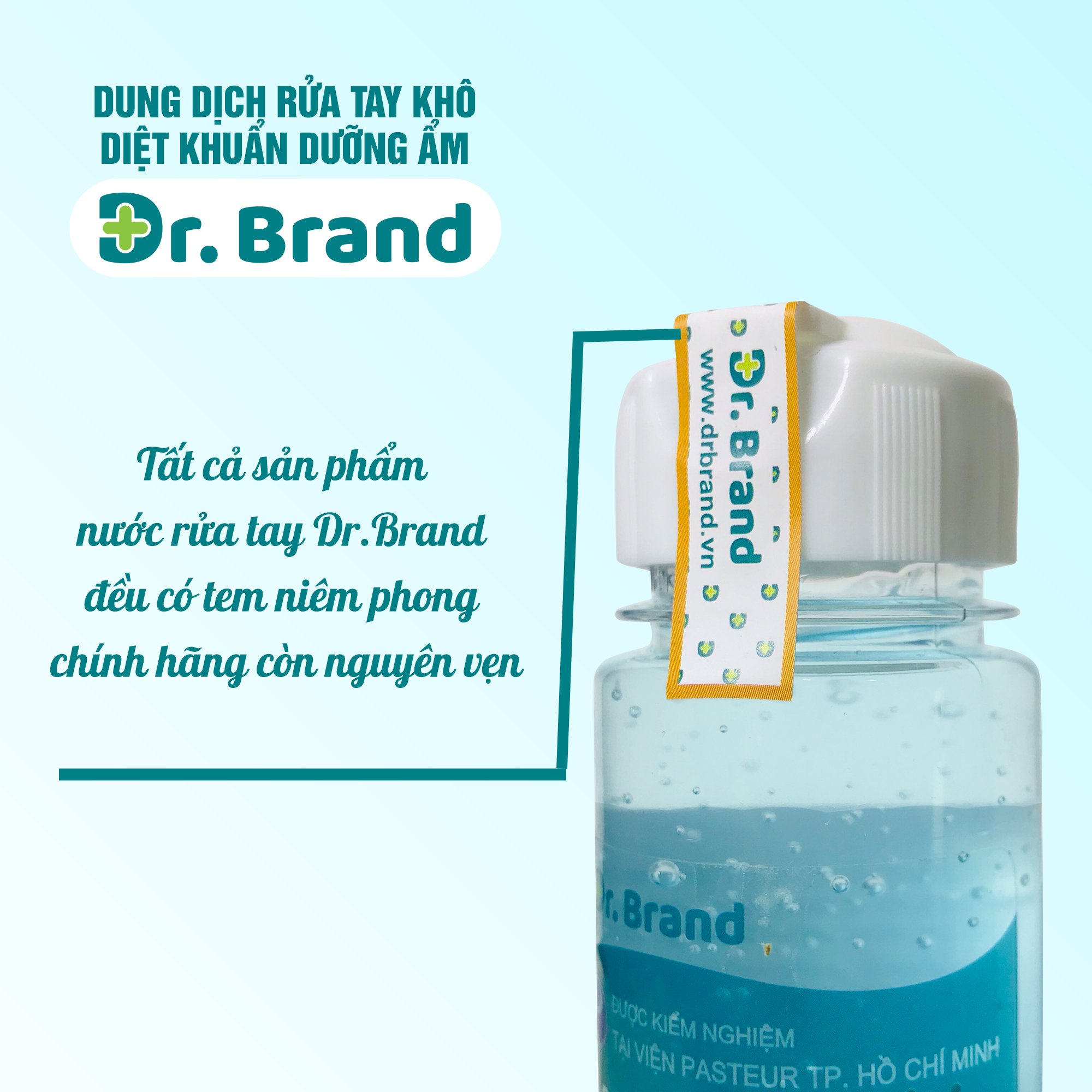 Nước rửa tay khô diệt khuẩn, ngăn ngừa virus chuyên dùng cho nhân viên y tế, được kiểm nghiệm tại viện Pasteur Tp.Hồ Chí Minh – Dr.Brand – HƯƠNG BẠC HÀ