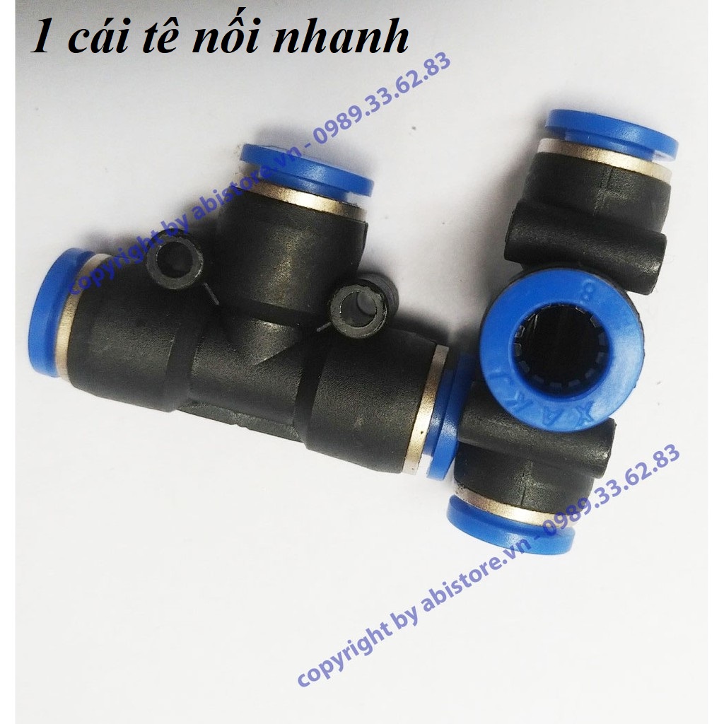 1 CÁI TÊ NỐI NHANH ỐNG 8MM, NỐI ỐNG PHUN SƯƠNG CHỮ T, NỐI HƠI NHANH