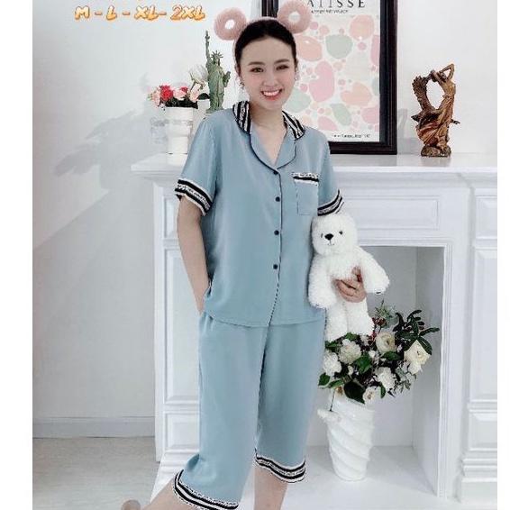 Đồ Bộ Pijama Quần Lửng Lụa Mango Cao Cấp BigSize XL 2XL Giảm 10K Đơn 200K