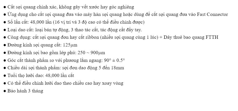 Dao cắt sợi quang SKL-6C - Tặng lưỡi cắt thay thế