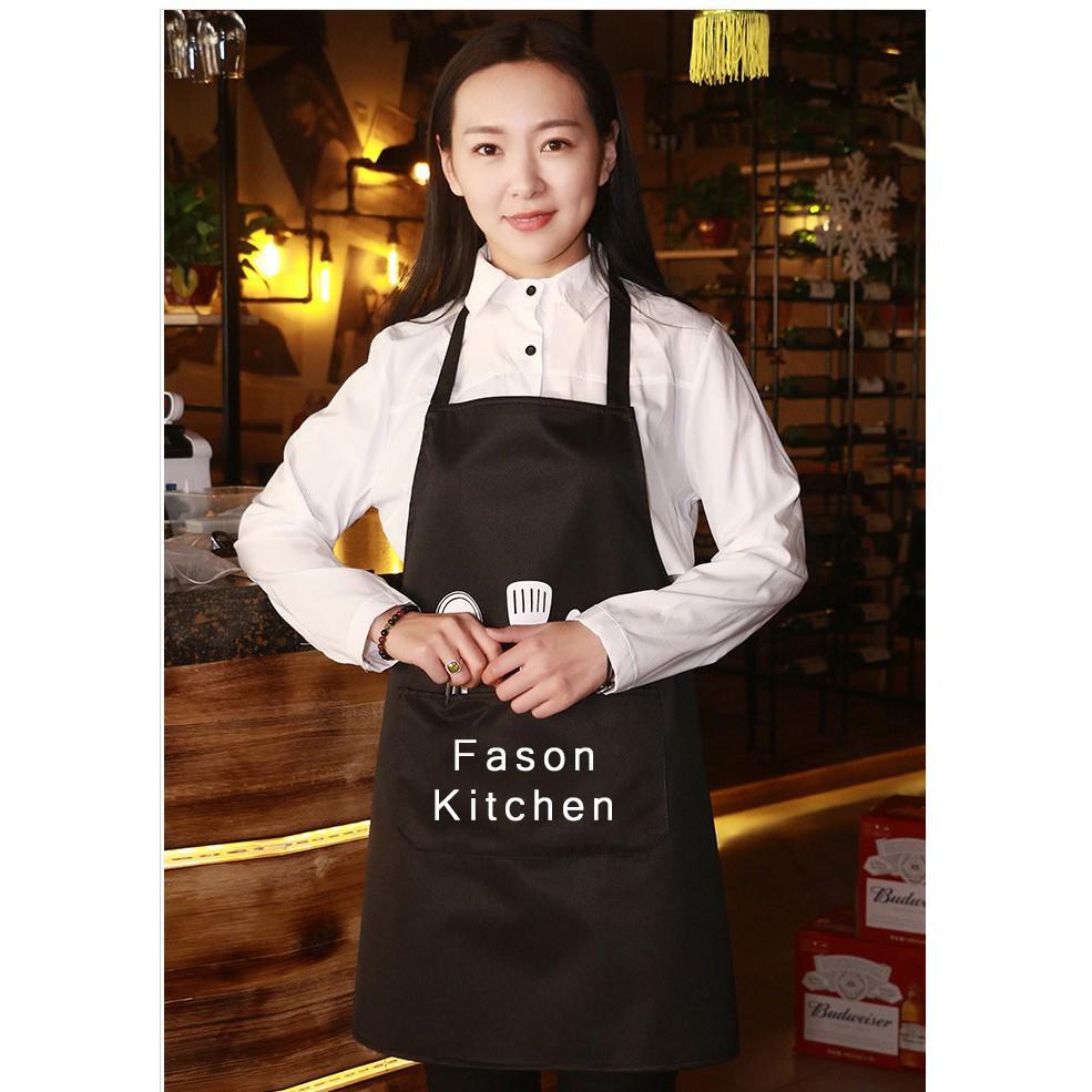 Tạp dề pha chế Fason bằng vải cao cấp không thấm nước, tạp dề nấu ăn chất lượng cao FAMAHA