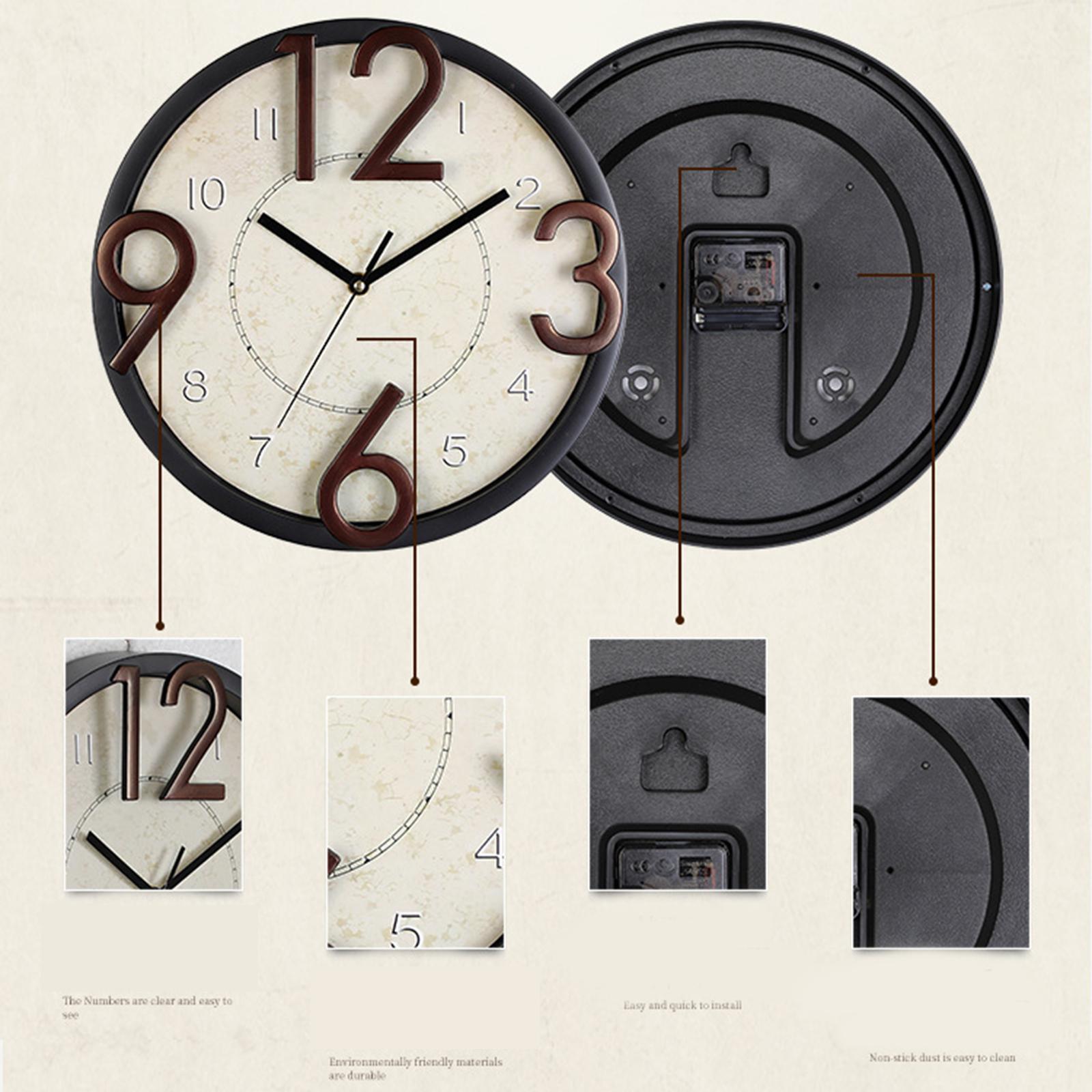 Modern 12 inch Wall Clock Battery Operated for Bedroom School Living Room