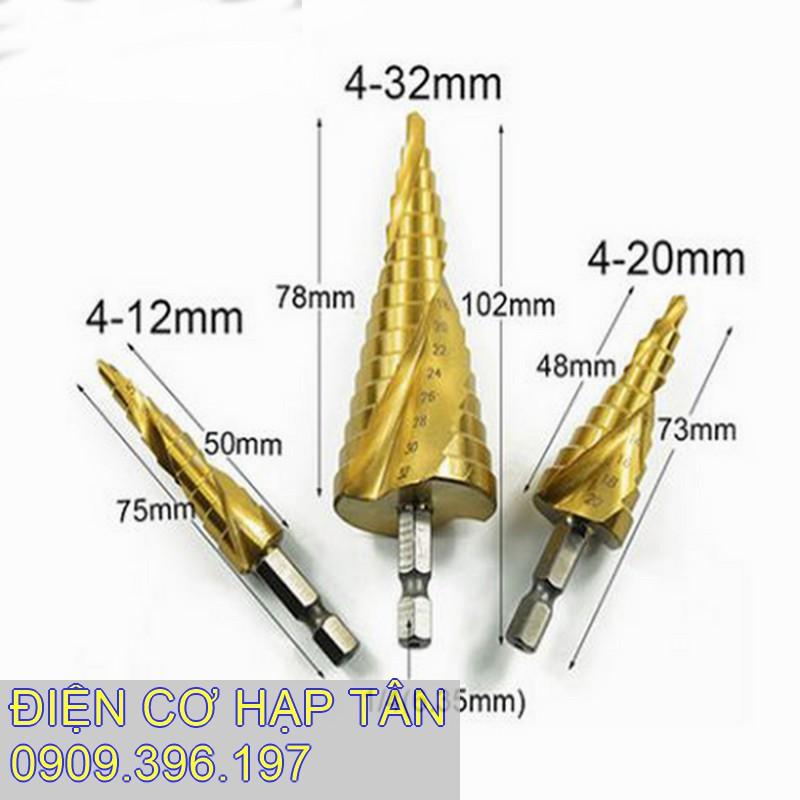 BỘ 3 MŨI KHOAN THÁP THẲNG ,XOẮN CỠ LƠN HSS