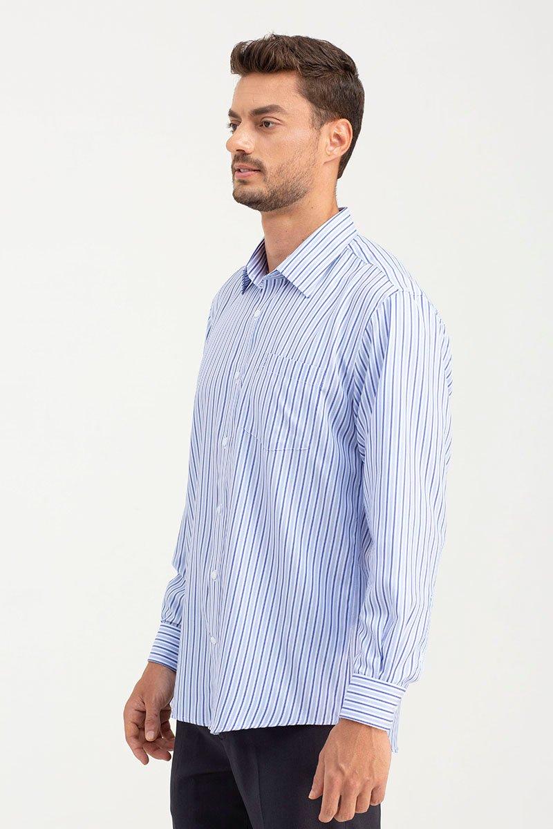Áo sơ mi nam tay dài họa tiết kẻ sọc WS22SS01C-LDBB
