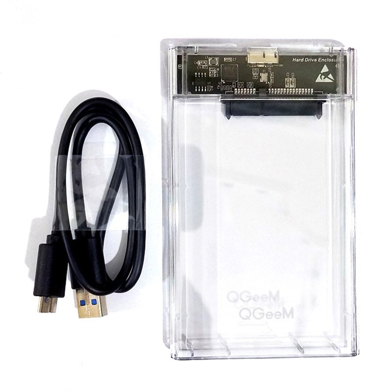 Box hộp ổ cứng di động 2.5 inch trong suốt USB 3.0 QGeeM C25B BX35 cho ổ ssd ổ cứng laptop - miếng lót chuột