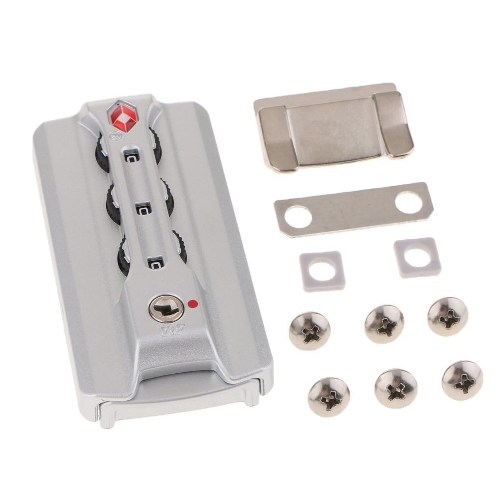 2X 3 Digit Combination Padlock Aluminum Luggage Suitcase TSA Code Locks Silver