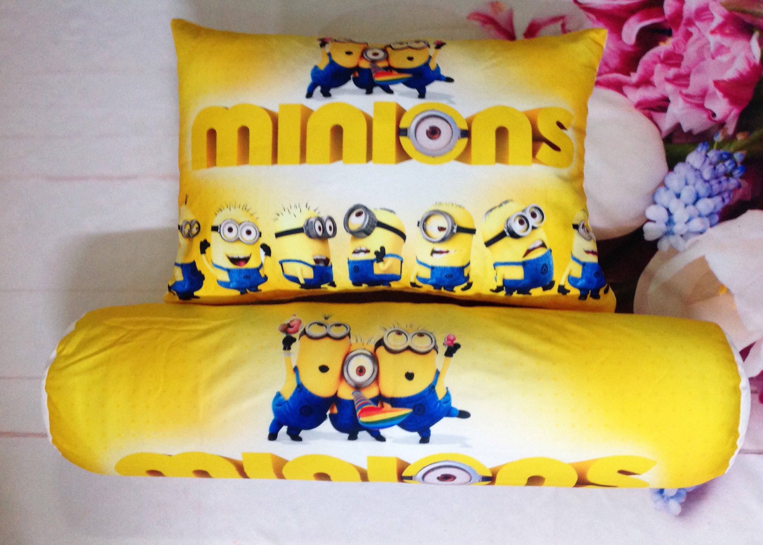 Set vỏ gối nằm và vỏ gối ôm mẫu Minion