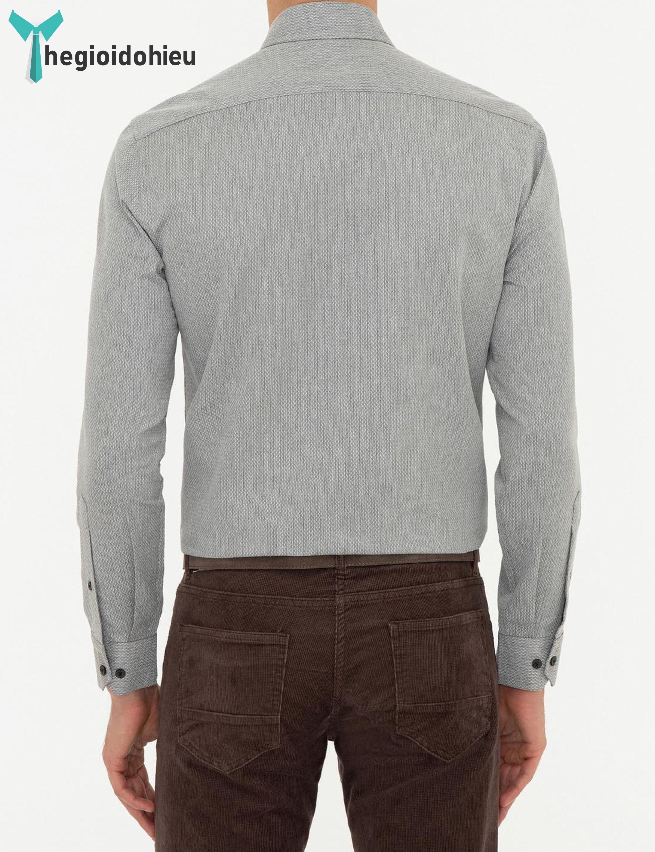 Áo sơ mi nam dài tay Pierre Cadin PCLShirt131 (Xám trơn) - Hàng nhập khẩu - Không túi - Xám trơn