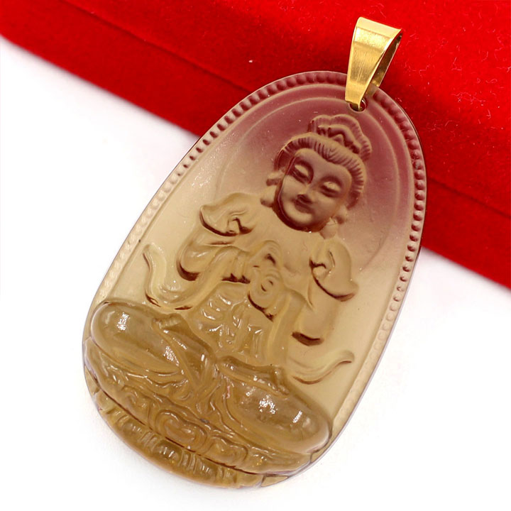 Mặt Dây Chuyền Phật Đại Nhật Như Lai Đá Obsidian Size Nhỏ 3.6cm & Size Lớn 5cm - Tặng Kèm Móc Inox - Phong Thủy 868 - May Mắn - Bình An