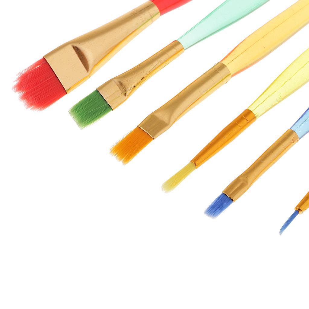 6 X Multi-Colored Artist Drawing Brush Kit For Watercolor Oil Painting