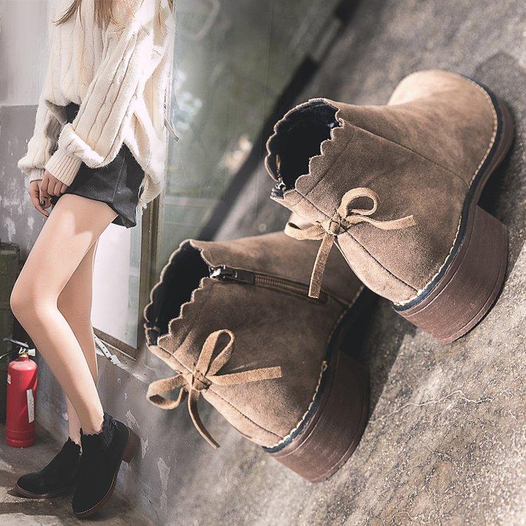 Giày bốt cổ thấp phối khóa kéo cá tính trẻ trung phong cách Hàn Quốc hợp thời trang