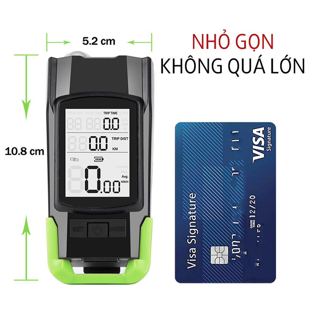 Đèn Xe Đạp 3 in 1 Kết Hợp Đo Tốc Độ Không Dây Và Còi Âm Thanh Lớn 140dB BK1920 4000mAh Cho Xe Đạp Tiện Lợi Mai Lee