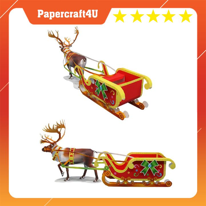 Mô hình giấy 3D Giáng sinh Ông già Noen Santa Claus Set ( in mực dầu)