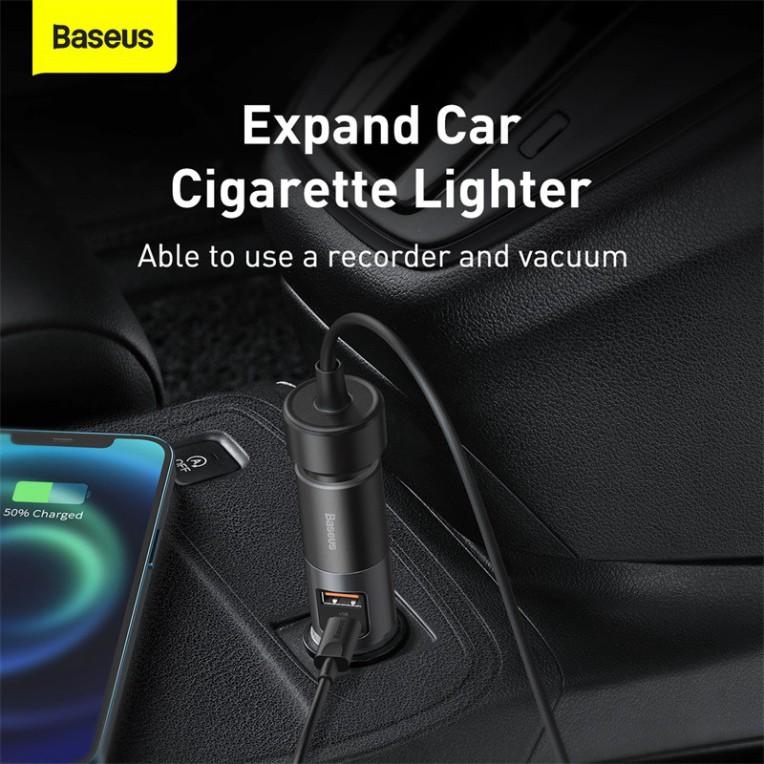 Tẩu sạc nhanh mở rộng 120W Baseus Share Together Fast Charge dùng cho xe hơi (120W, TypeC / USB Port, QC / PD3.0 Car Quick Charger with Cigarette Lighter Expansion Port ) - Hàng Chính Hãng