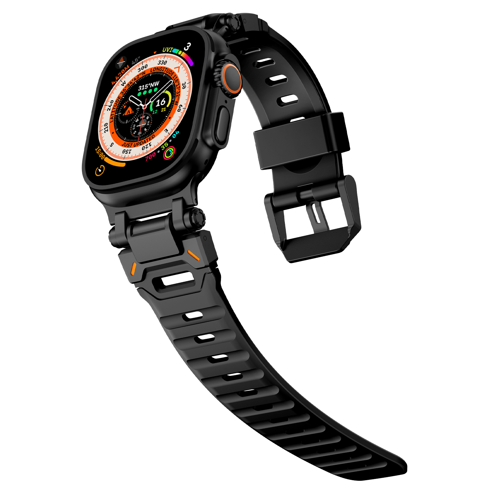 Dây Silicone Đầu Nối Kim Loại Explorer cho Apple Watch Ultra 1/2 & Apple Watch Series 4/5/6/7/8/9/SE/10 Size 44/45/46/49mm - Hàng Chính Hãng
