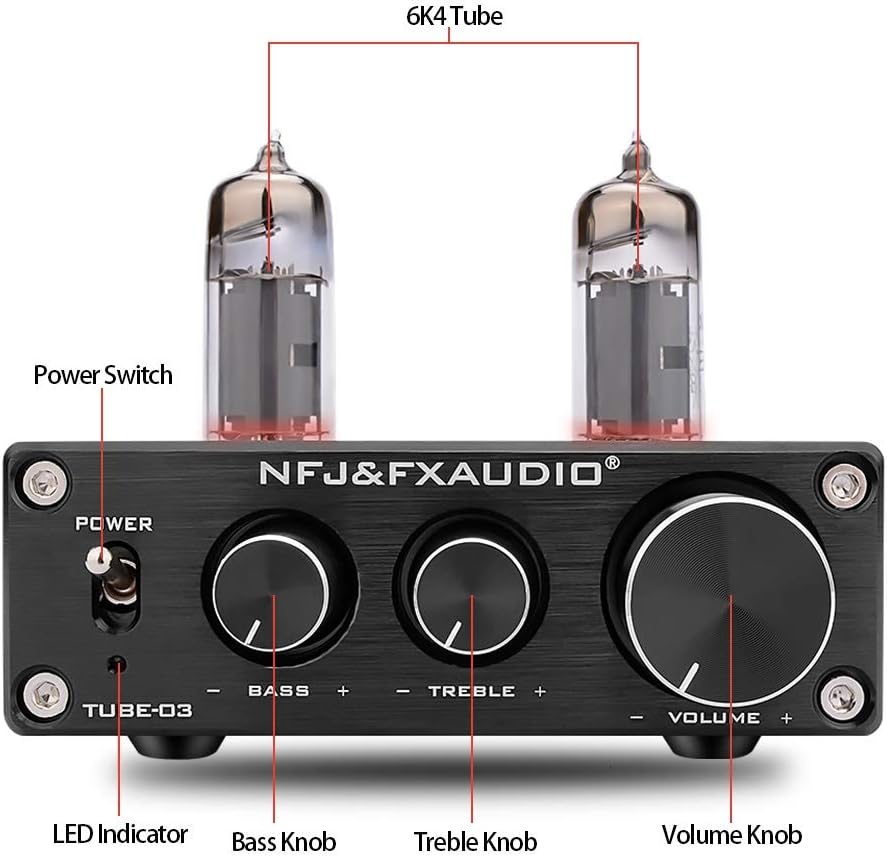 (BẢN NÂNG CẤP BÓNG 6K4) FX-Audio TUBE-03 Preamplifier Đèn, Chỉnh Bass-Treble