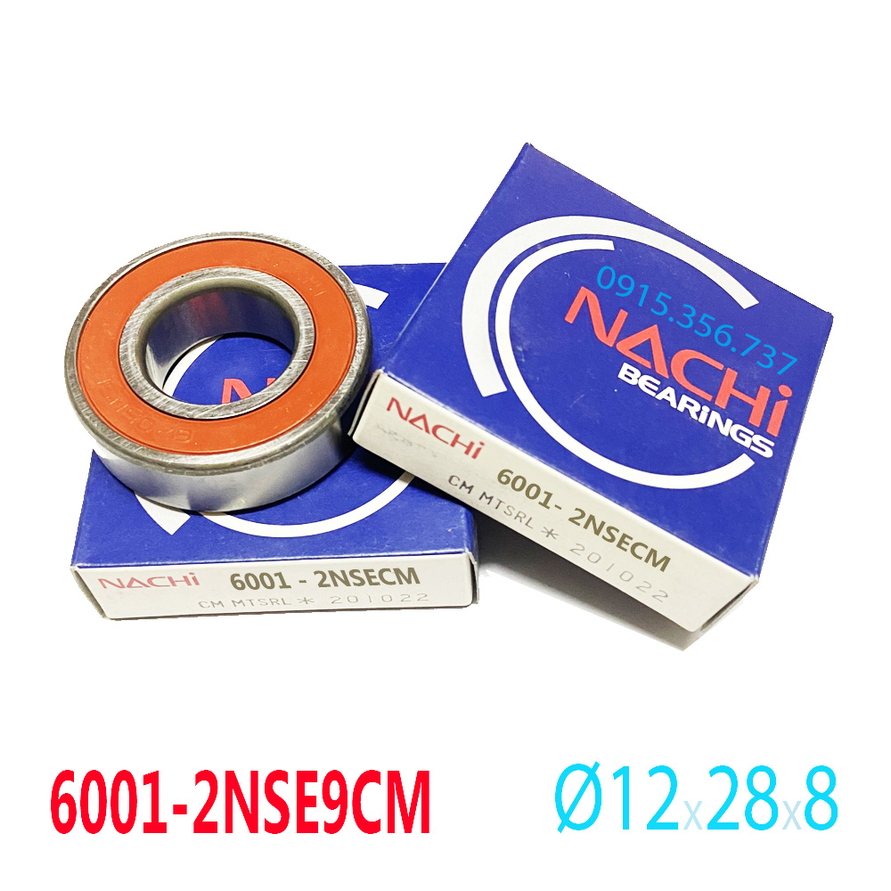 Vòng Bi NACHI 6001-ZZECM , 6001CM , 6001-2NSE9CM (Ø12x28x8mm) Nachi Bearing 6001 lắp cho oxo , xe máy