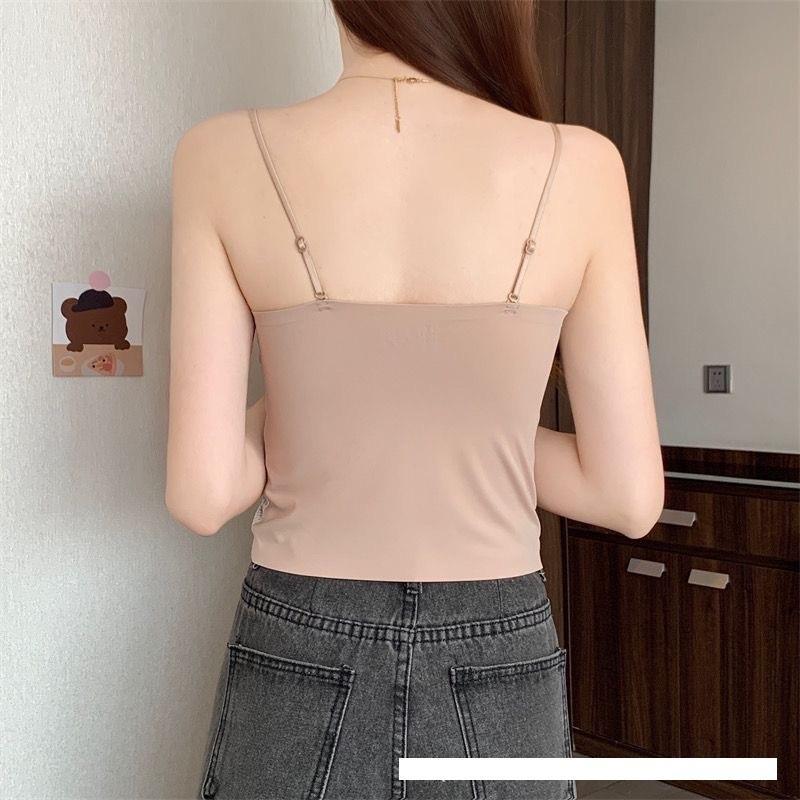 Áo Bra 2 dây NHUNG TĂM LẤP LÁNH, áo dáng lửng có đệmngực, quai có thể điều chỉnh có nhiều màu để chọn lựa, Nữ Women Top Cotton