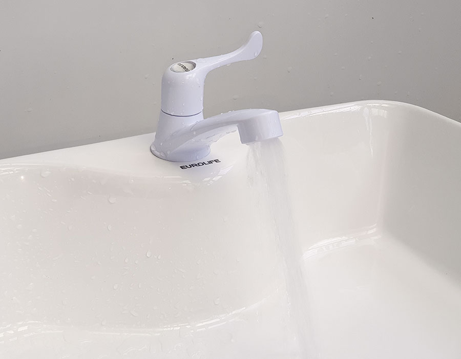 Vòi lavabo lạnh cao nhựa ABS trắng Eurolife EL-LA04