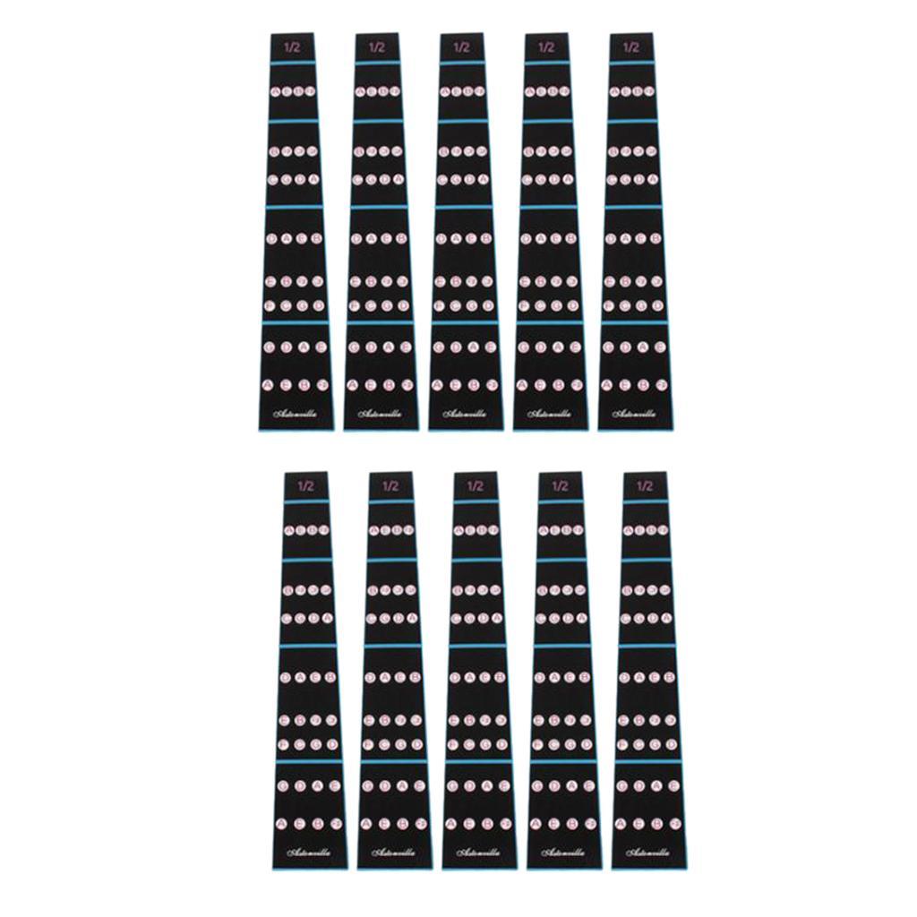 10pcs 1/2 Violin Fretboard Note Sticker Tape Fiddle Fingerboard Finger Chart