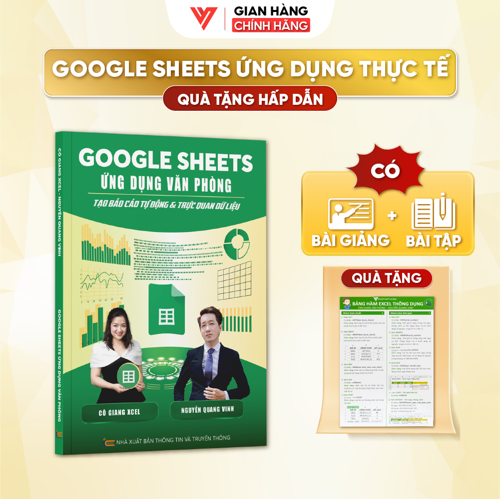 Sách Google Sheets Ứng Dụng Văn Phòng – Tạo Báo Cáo Tự Động Và Trực Quan Dữ Liệu Có Kèm Video Khoá Học