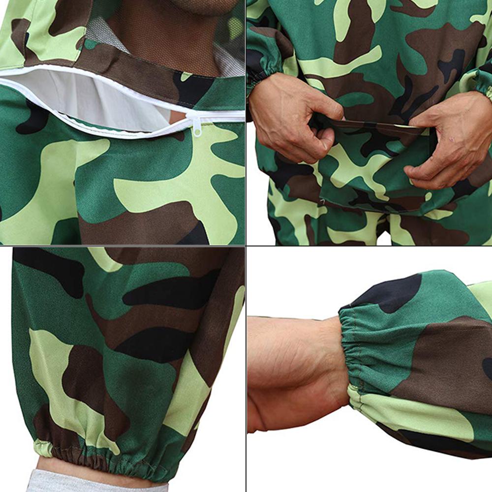 Bộ đồ nuôi ong bằng Polycotton có mạng che mặt tròn