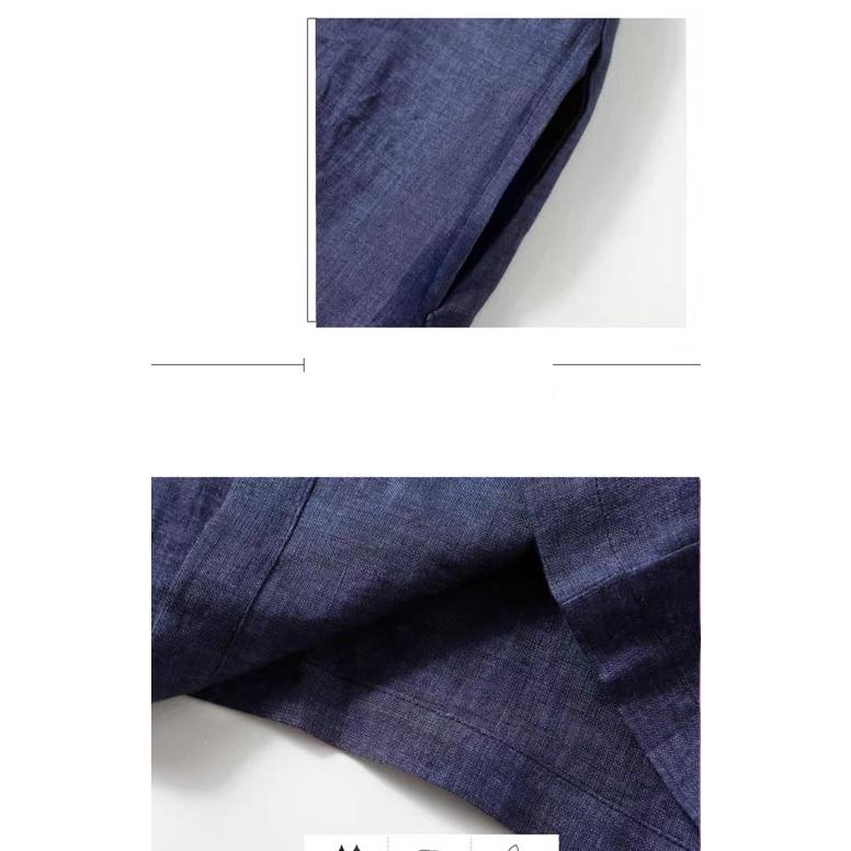 Đầm suông công sở linen cổ sơ mi 2 túi sườn trẻ trung, thời trang hè thu 2021