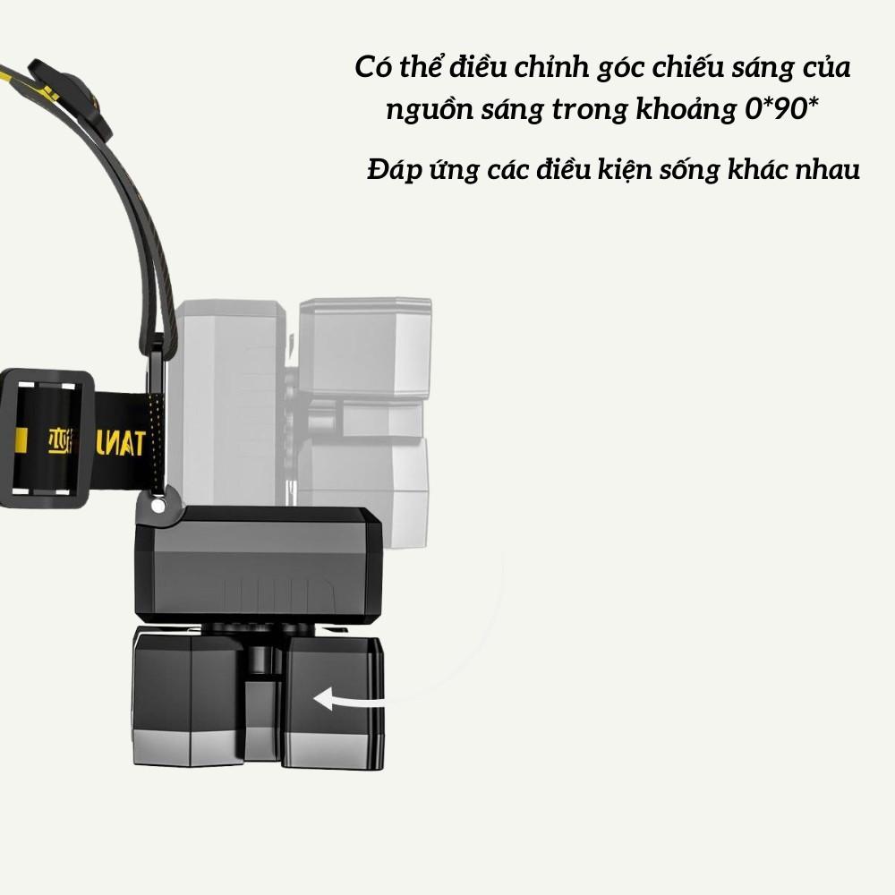 Đèn Pin Đội Đầu 5 Bóng Tích Điện, Có Dây Đeo Đầu Chống Nước Tiện Lợi (MẪU MỚI)