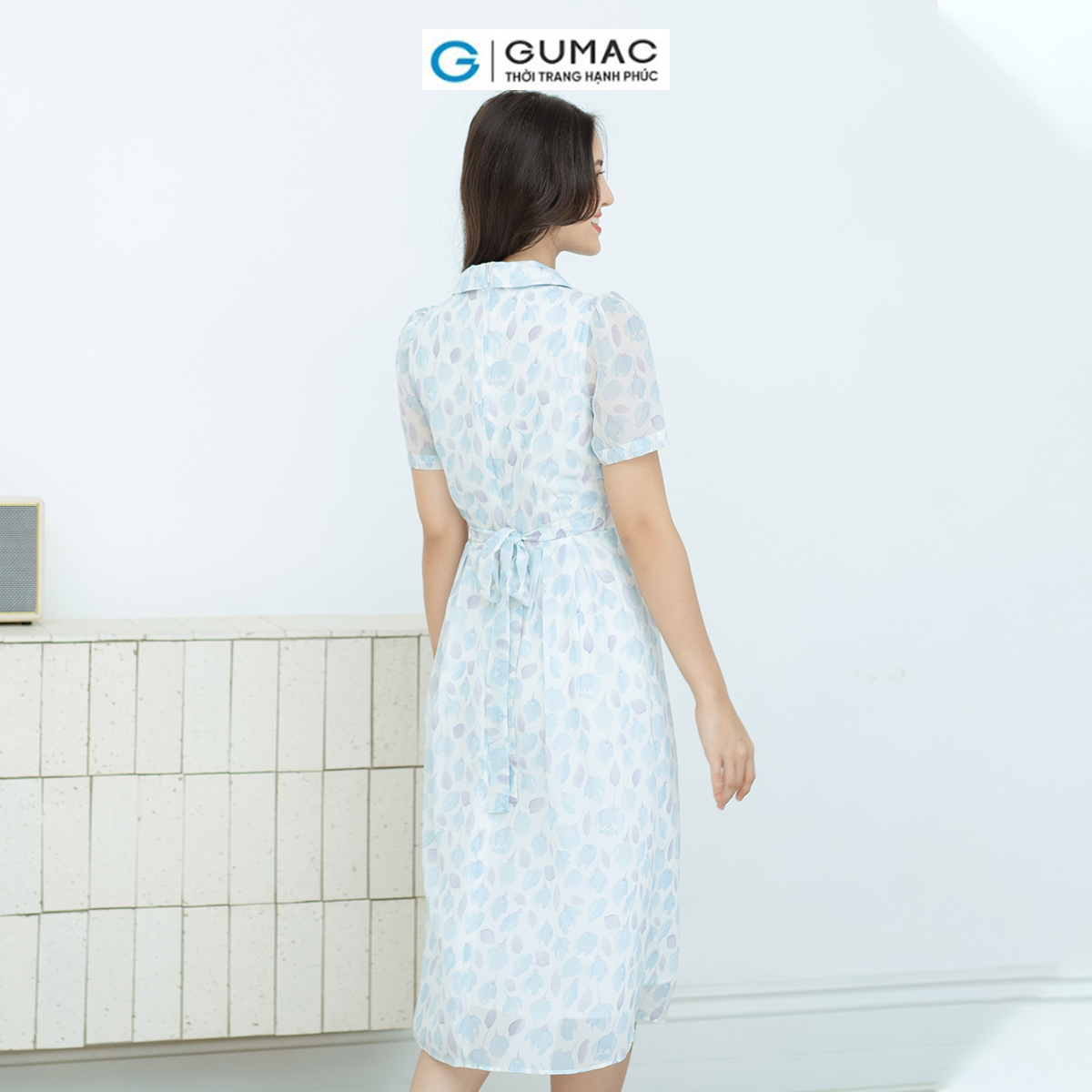 Đầm A xòe bâu danton GUMAC DD08030