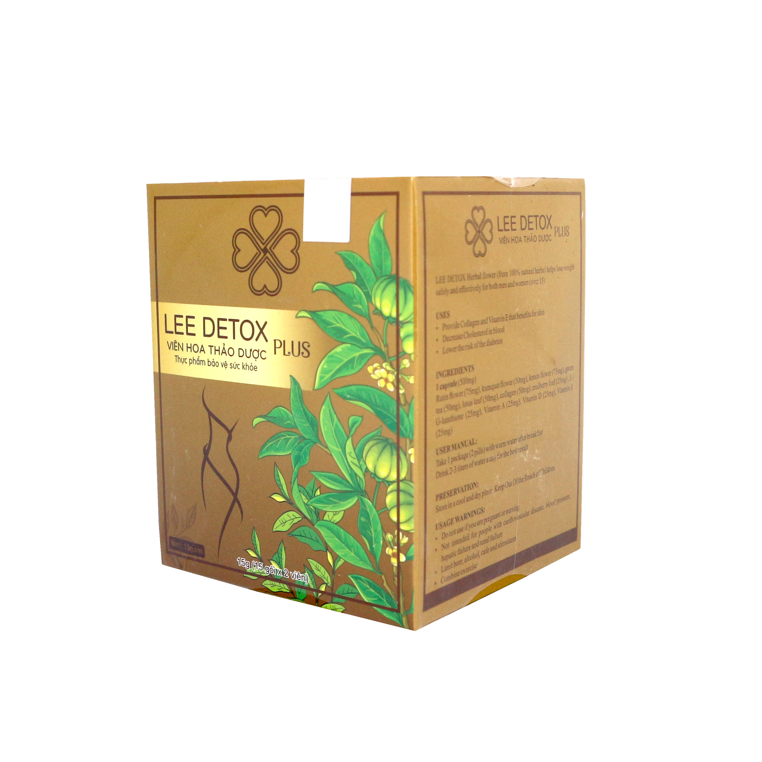 Thực phẩm bảo vệ sức khỏe VIÊN HOA THẢO MỘC LEE DETOX - Hổ trợ giảm cân - Tặng kèm thước dây CLD