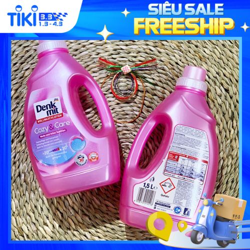 NƯỚC GIẶT XẢ ĐỒ LEN, KHĂN LỤA, CHĂN LÔNG DENKMIT 1,5L, GIÚP ĐỒ KHĂN LỤA NHÀ BẠN LUÔN THƠM MÁT, MỀM MẠI.
