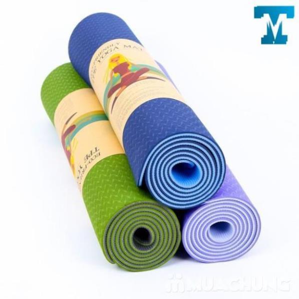 Thảm Tập Yoga TPE Cao Cấp 2 Lớp Dày 6Mm Mềm Mịn Chắc Chắn -