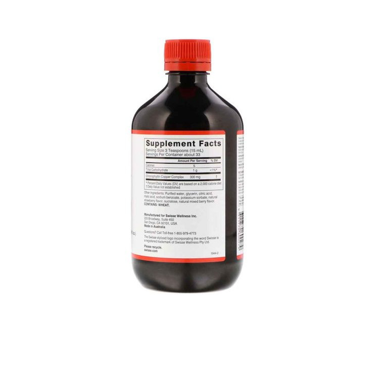 Nước diệp lục hỗ trợ thanh lọc, thải độc cơ thể Swisse Chlorophyll Mixed Berry Flavour Liquid (500ml) - Nhập khẩu Australia