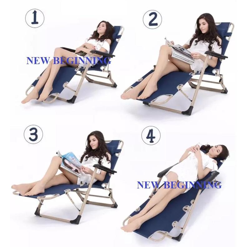 Folding Deck Chair Office Siesta Deck Chair Dual-use Outdoor Household Recliner Lazy Balcony Sun Lounge Chair Multifunctional./ Ghế xếp thư giãn, ghế xếp du lịch, giường gấp văn phòng, nội thất, ghế xếp gọn