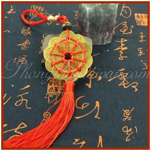Dây xu HOA MAI THẬP TOÀN dài 30cm chiêu lộc ô tô,két sắt...