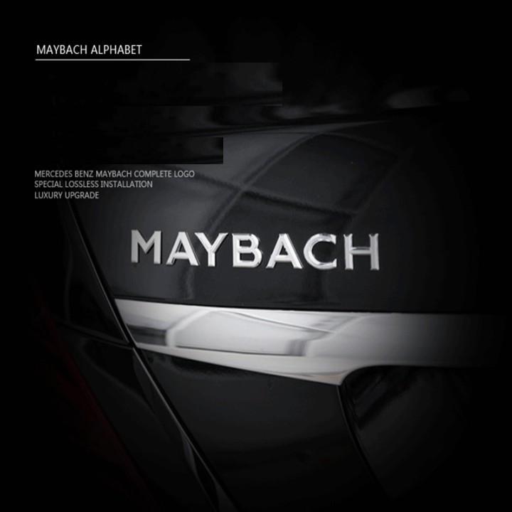 Decal tem chữ Maybach chất liệu Inox cao cấp dán trang trí ô tô - Mã sản phẩm G80708