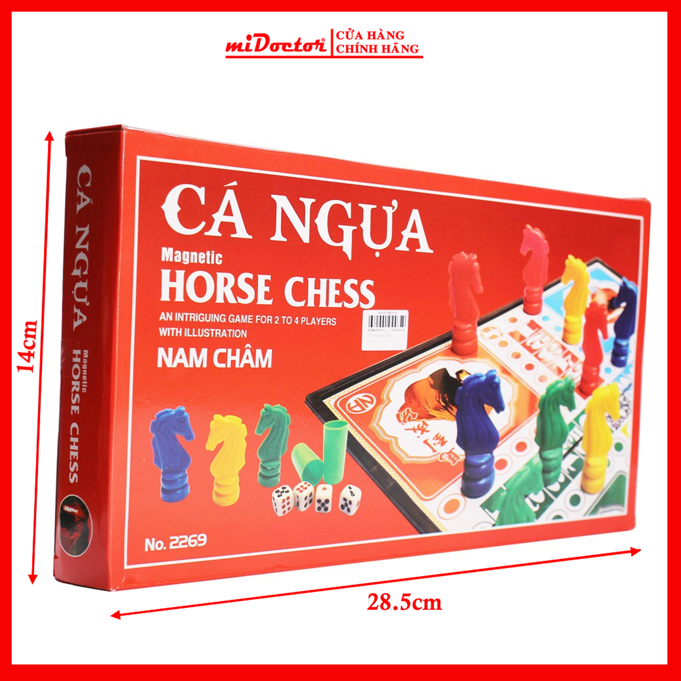 Bộ Cờ Cá Ngựa – Cờ Cá Ngựa Nam Châm – Chính Hãng An Toàn Vui Nhộn Cho Bé (Vỏ Hộp Màu Ngẫu Nhiên)