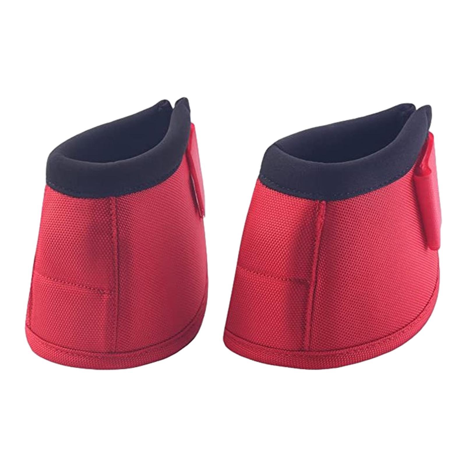 Horse Bell Boots Overreach Bell Boot Oxford Cloth Neoprene Lightweight Shock Absorbing Protection Wear Resistant Pair Equestrian Accessories