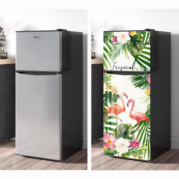 Miếng Decal Dán Trang Trí Tủ Lạnh Hoa Lá Nhiệt Đới Tropical Phong Cách Đương Đại