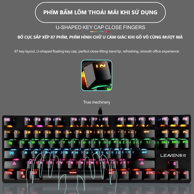 Bàn Phím Cơ Chuyên Game-Bàn Phím Cơ Máy Tính K550 Pro Led RGB -Blue Switch Có 10 Chế Độ Màu -BH 3 THÁNG-Giao hàng nhanh