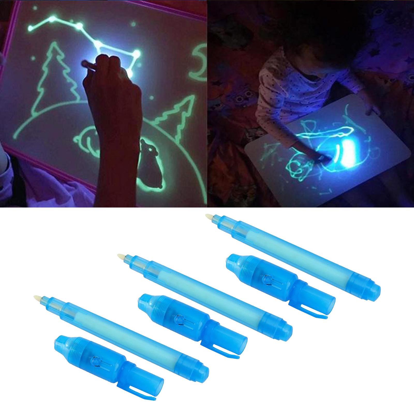 3pcs Invisible Ink Pen with UV Light Magic Marker for Kids Drawing Board