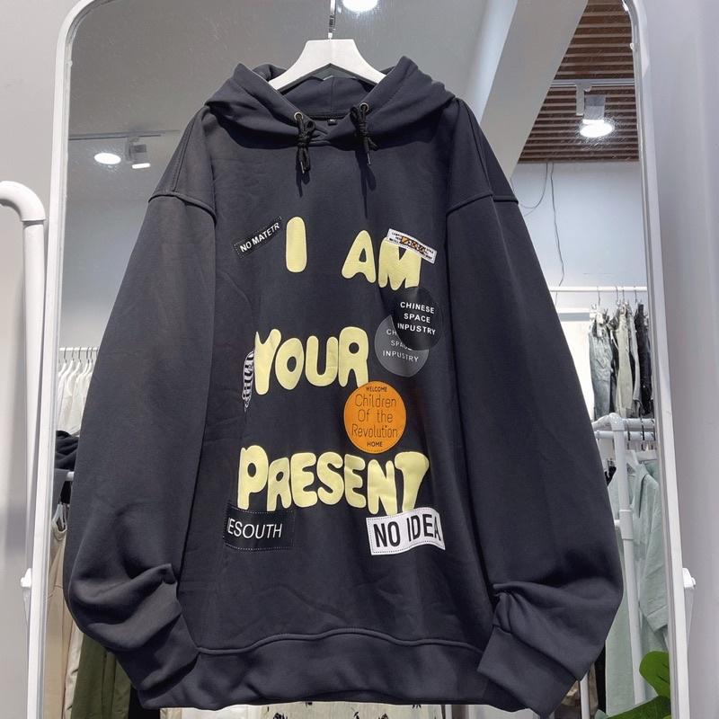 áo Hoodie nỉ I AM YOUR màu xám đen unisex ảnh thật SSSTore ( nam nữ mặc đều được