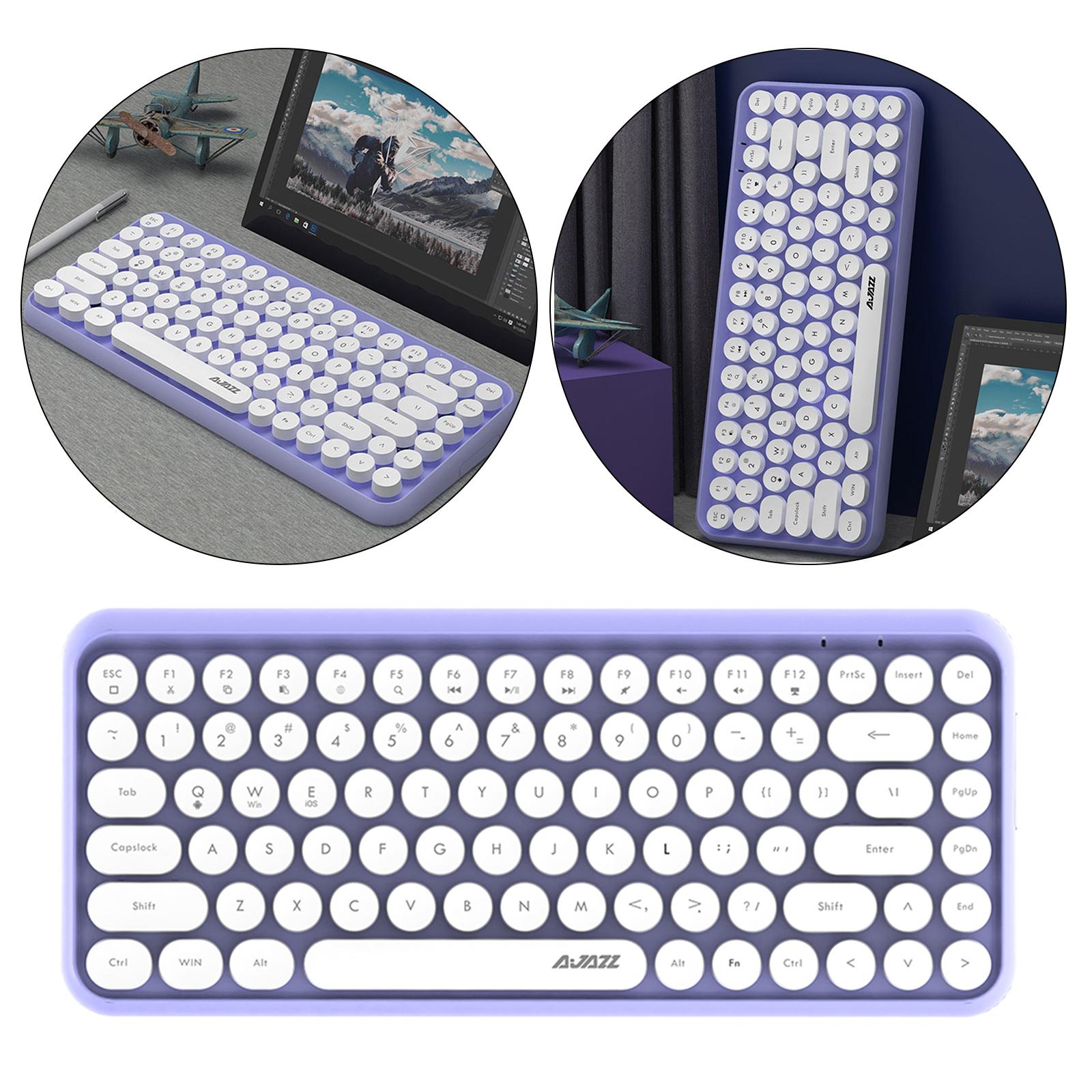 308i Wireless Bluetooth Keyboard Compact Retro Round Keycaps Gaming Keyboard