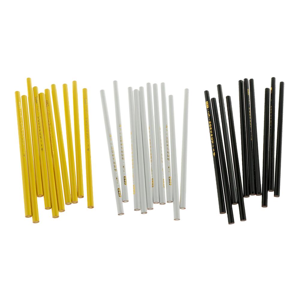 30x Professional Fabric Tailor Pencils Set Dressmaking White Yellow Black