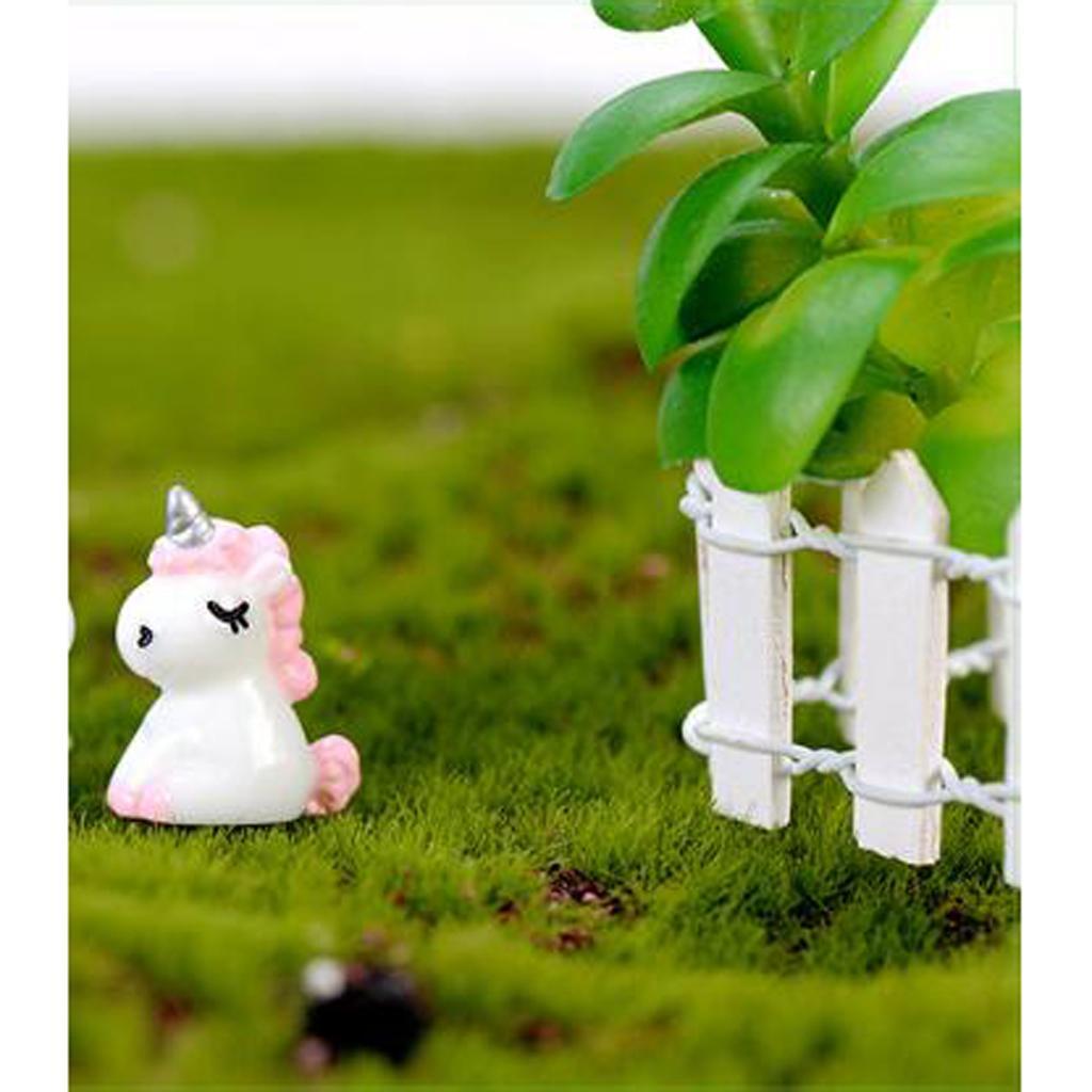 4PCS Miniature Unicorn Figurine Fairy Garden Dollhouse Micro Decor Kids Toys