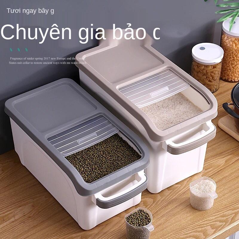 (Xả Kho) Thùng đựng gạo 15kg thông minh chống ẩm mốc có nắp nhựa an toàn sức khỏe (Siêu Tiện Ích)