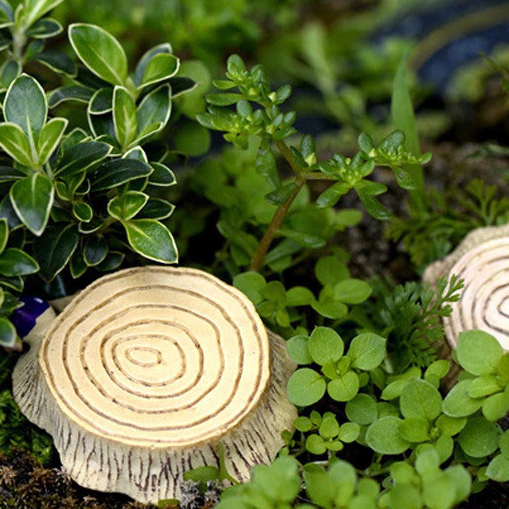 Miniature wooden wooden stool chair with mushroom mini world garden decor