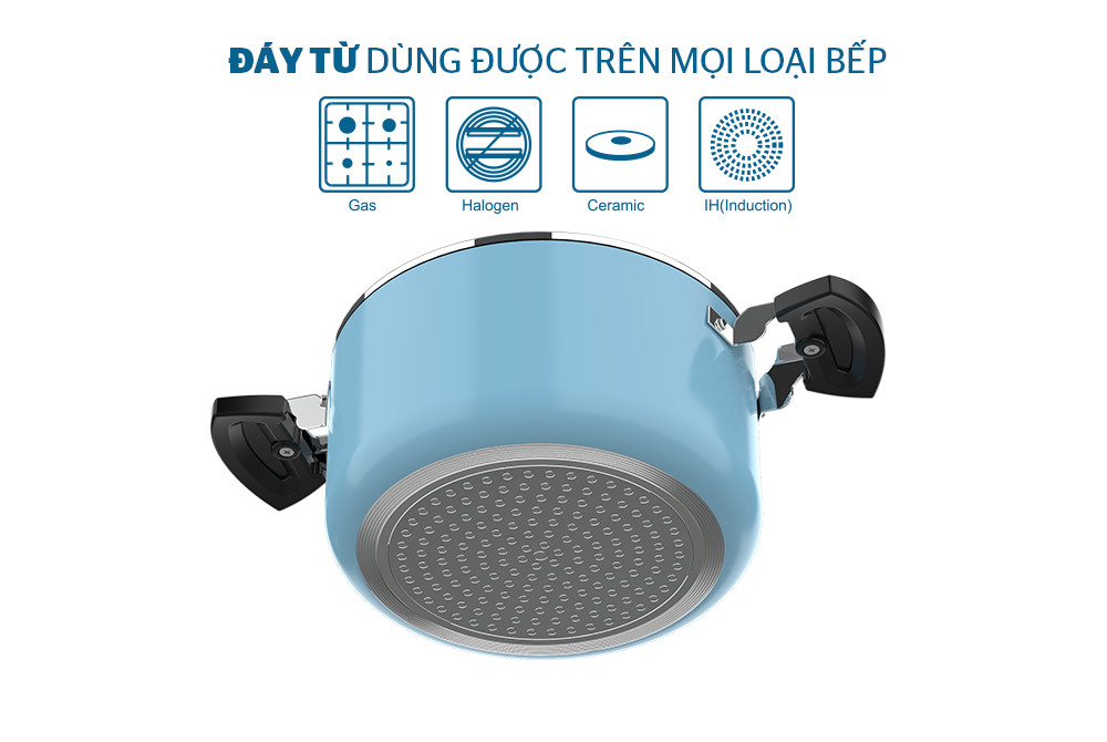 BỘ NỒI CHẢO CHỐNG DÍNH ĐÁY TỪ SUNHOUSE SHG77MB CHÍNH HÃNG